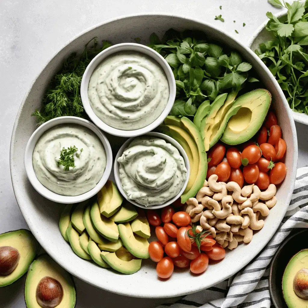 Healthy Alternatives to Ranch Dressing Greek yogurt, avocado dip, and cashew cream as healthy ranch dressing substitutes